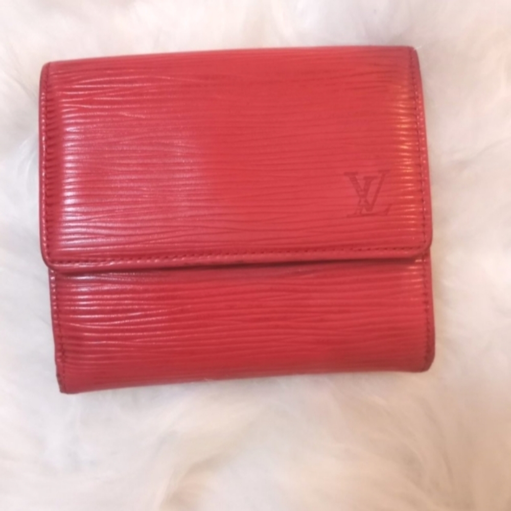 Louis Vuitton Red Epi Leather Compact Snap Wallet